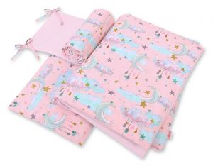 Bedding set 3-pcs - moons pink